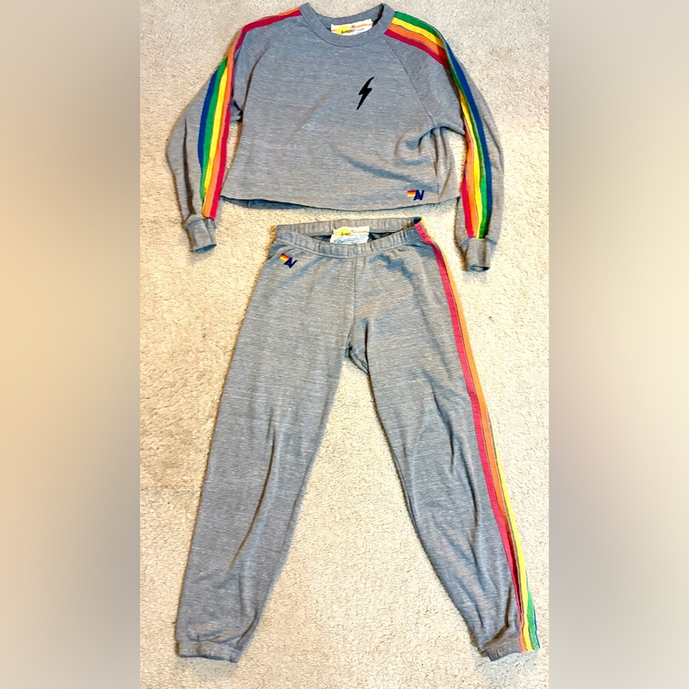 #AviatorNation #5Stripe Gray #Sweatpants #Sweatshirt #Rainbow #Rare